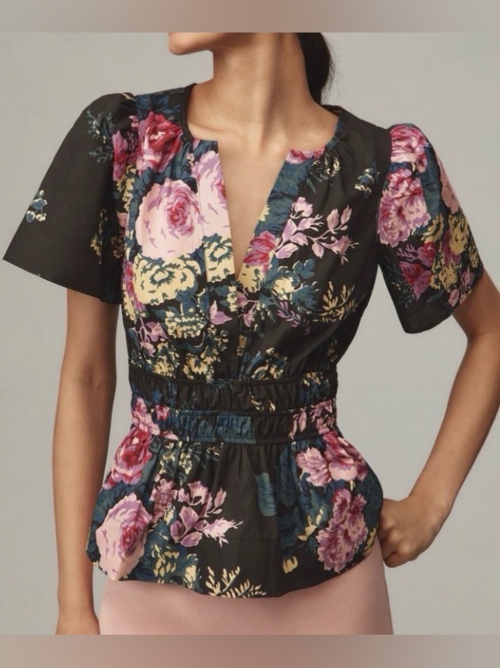 Anthropologie Somerset
Floral Peplum Blouse